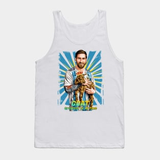 Illustrating Lionel Messi, the GOAT of Football Tank Top